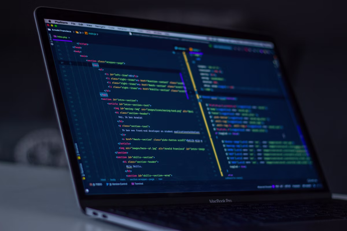 Embedded software source code on a screen
